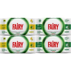 Fairy Yüzey Temizlik Havlusu 100 Yaprak Limon Yağlı & Aktif Oksijen (4 Lü Set) 400 Yaprak Karma