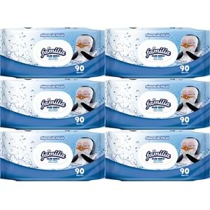 Familia Islak Havlu Mendil Mineralin İyiliği 90 Yaprak Plastik Kapaklı 6 Lı Set 540 Yaprak