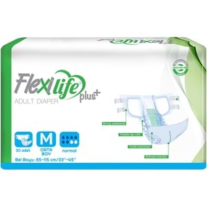 Flexi Life Yetişkin Hasta Bezi Bel Bantlı Tekstil Yüzeyli Orta 120 Adet+ Yatak Koruyucu Örtü 60 Adet