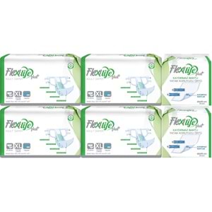 Flexi Life Yetişkin Hasta Bezi Bel Bantlı Tekstil Yüzeyli XL 120 Adet + Yatak Koruyucu Örtü 60 Adet