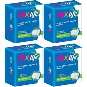Flexi Life Kedi - Köpek - Evcil Hayvan Çiş Tuvalet Eğitim Pedi 60*90CM 120 Adet (4PK*30)