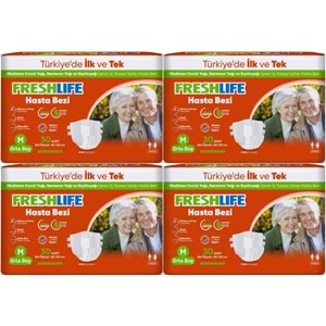 FreshLife Yetişkin Hasta Bezi Bantlı M - Medium - Orta 120 Adet (4PK*30)
