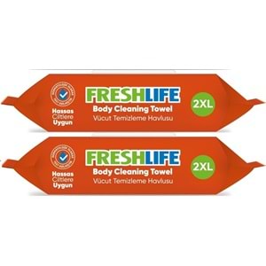 Freshlife Hasta Vücut Temizleme Islak Mendil Havlu 50 Yaprak XL (2 Li Set)