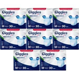 Giggles Hasta Bezi Yetişkin Emici Külot M-Orta Medium 240 Adet (8Pk*30)