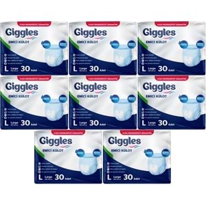 Giggles Hasta Bezi Yetişkin Emici Külot L-Büyük 240 Adet (8Pk*30)