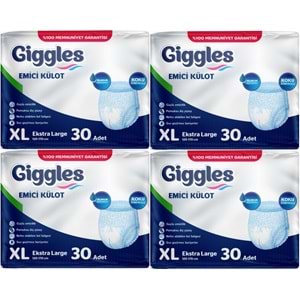 Giggles Hasta Bezi Yetişkin Emici Külot Ekstra Büyük (XL) 120 Adet (4Pk*30)