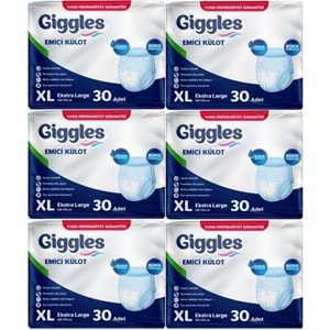 Giggles Hasta Bezi Yetişkin Emici Külot Ekstra Büyük (XL) 180 Adet (6PK*30)
