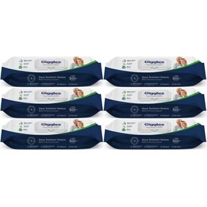 Giggles Yetişkin Vücut Temizleme Islak Mendil Havlu 300 Yaprak XL (Beyaz Sabun Kokulu) (6PK*50)