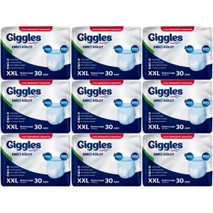 Giggles Yetişkin Bezi Emici Külot XXL - Extra Büyük (Bel Ölçüsü 150 - 200 CM) 270 Adet