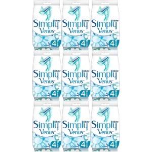 Gillette Simply Venus 2 Kullan At Kadın Tıraş Bıçağı 36 Lı Set (9PK*4)