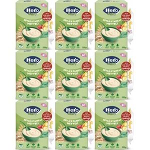 Hero Baby Kaşık Maması 200GR Sütlü 8 Tahıllı Meyveli + Islak Mendil Hediye (9 Lu Set)
