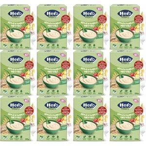 Hero Baby Kaşık Maması 200GR Sütlü 8 Tahıllı Meyveli + Islak Mendil Hediye (12 Li Set)