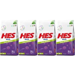 HES Matik Toz Çamaşır Deterjanı 36KG Color/Renkliler (288 Yıkama) (4PK*9KG)