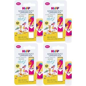 Hipp Babysanft Güneş Koruyucu Dudak Nemlendiricisi Ultra Sensıtıv 4.8GR (Sarı-Pembe) (4 Lü Set)