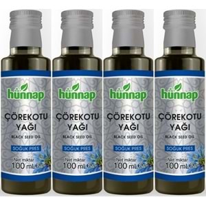 Hünnap Çörekotu Yağı 100ML (Soğuk Pres) (4 Lü Set)