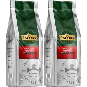 Jacobs Banquet Medium Çekirdek Kahve 1KG (Espresso Beans) (2 Li Set)