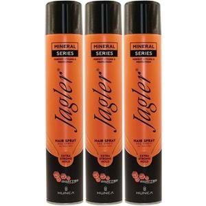 Jagler Saç Spreyi 400ML Extra Strong Hold - Ekstra Güçlü Tutuş (Turuncu) (3 Lü Set)