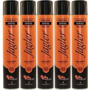 Jagler Saç Spreyi 400ML Extra Strong Hold - Ekstra Güçlü Tutuş (Turuncu) (5 Li Set)