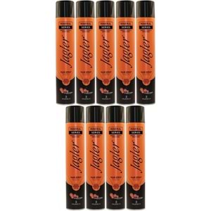 Jagler Saç Spreyi 400ML Extra Strong Hold - Ekstra Güçlü Tutuş (Turuncu) (9 Lu Set)