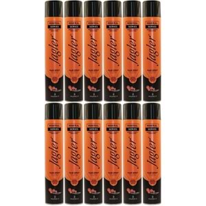 Jagler Saç Spreyi 400ML Extra Strong Hold - Ekstra Güçlü Tutuş (Turuncu) (12 Li Set)