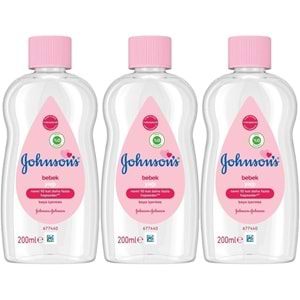 Johnsons Baby Bebek Yağı 200ML Nemlendirici (Pembe) (3 Lü Set)