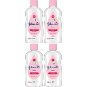 Johnsons Baby Bebek Yağı 200ML Nemlendirici (Pembe) (4 Lü Set)