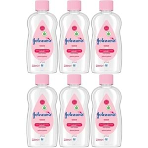 Johnsons Baby Bebek Yağı 200ML Nemlendirici (Pembe) (6 Lı Set)