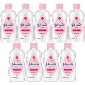 Johnsons Baby Bebek Yağı 200ML Nemlendirici (Pembe) (9 Lu Set)