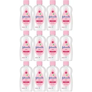 Johnsons Baby Bebek Yağı 200ML Nemlendirici (Pembe) (12 Li Set)