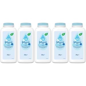 Johnsons Baby Bebek Pudrası 200GR Klasik (%99 Doğal) (5 Li Set)