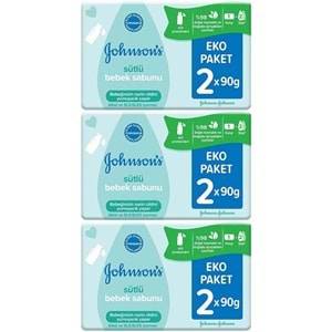 Johnsons Baby Bebek Sabunu 90GR Sütlü 6 Lı Set (3PK*2)
