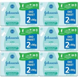 Johnsons Baby Bebek Sabunu 90GR Sütlü 12 Li Set (6PK*2)