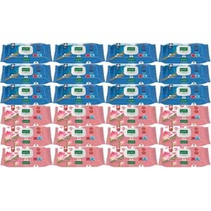 Komili Islak Havlu Mendil 90 Yaprak Karma 24 Lü Set (Okyanus Esintisi-Gül Kokulu) 2160 Yaprak