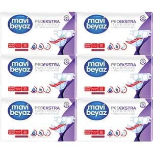 Mavi Beyaz Ped Ekstra Tekstil Yüzeyli Yetişkin Bel Bantlı Hasta Bezi XL Ekstra Büyük 180 Adet