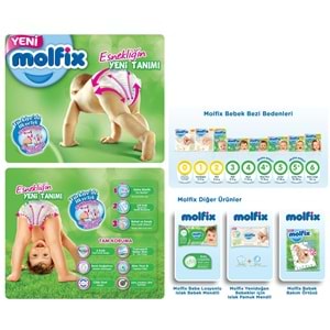 Molfix Bebek Bezi Beden:4+ (9-20Kg) Maxi Plus 156 Adet Aylık Fırsat Pk + 9 Adet Islak Havlu