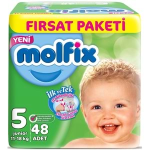 Molfix Bebek Bezi Beden:5 (11-18Kg) Junior 144 Adet Aylık Fırsat Pk + 9 Adet Islak Havlu