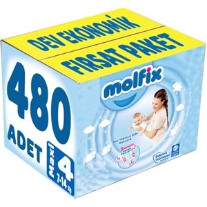 Molfix Bebek Bezi 4 Beden 7-14 KG Maxi 496 Adet Dev Ekonomik Fırsat Pk