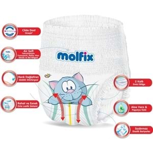 Molfix Külot Bebek Bezi Beden:6 (15+Kg) Extra Large 86 Adet Ultra Avantaj Pk + 3 Adet Islak Mendil