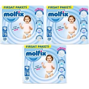 Molfix Bebek Bezi Beden:6 (15+KG) Extra Large 114 Adet Aylık Fırsat Pk