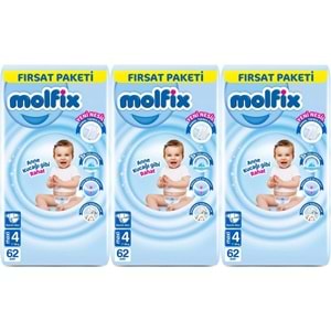 Molfix Bebek Bezi Beden:4 (7-14KG) Maxi 186 Adet Aylık Fırsat Pk