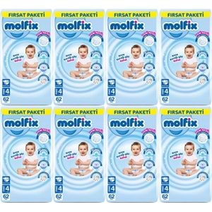 Molfix Bebek Bezi Beden:4 (7-14KG) Maxi 496 Adet Dev Ekonomik Fırsat Pk
