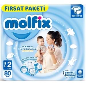 Molfix Bebek Bezi 2 Beden 3-6 KG Mini 240 Adet Aylık Fırsat Pk + 6 Adet Islak Mendil