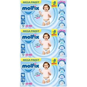 Molfix Bebek Bezi Beden:6 (15+KG) Extra Large 240 Adet Mega Aylık Fırsat Pk
