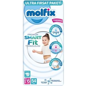 Molfix Premium Smart Fit Bebek Bezi 6 Beden 15+ KG Extra Large 162 Adet Aylık Ultra Fırsat Pk