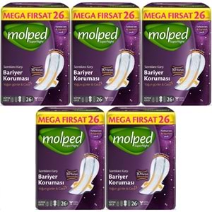Molped Süper Night Hijyenik Ped Süper Gece 130 Adet Mega Fırsat Pk