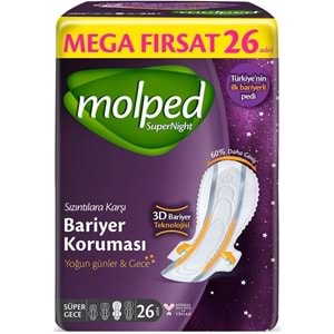 Molped Süper Night Hijyenik Ped Süper Gece 130 Adet Mega Fırsat Pk