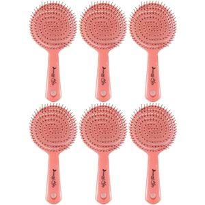 Nascita 3 (Üç) Boyutlu Profesyonel Yuvarlak Saç Fırçası Pembe (Kod Prof:2) (6 Lı Set)