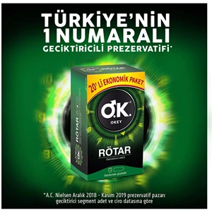 Okey Prezervatif 40 Adet Rötar (Geciktirici Etkili) Ekonomik Pk (2PK*20)
