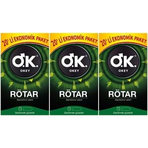 Okey Prezervatif 60 Adet Rötar (Geciktirici Etkili) Ekonomik Pk (3PK*20)