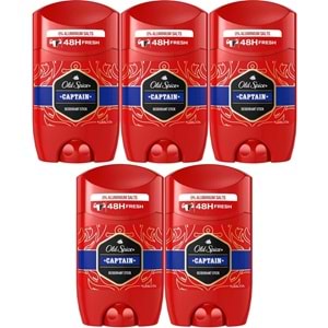 Old Spice Captain Stick Roll-On Men/Erkek Deodorant 50ML (5 Li Set)